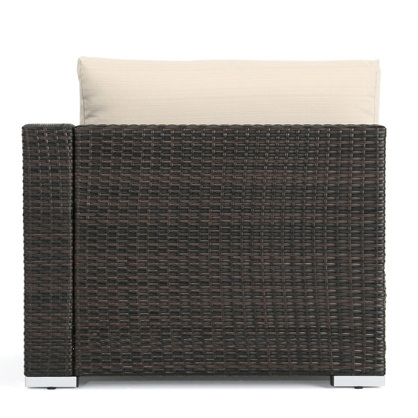 English Elm Christopher Knight Home® - SANTA SANTA ROSA Right Armchair Rattan Frame with Aluminum Accents — Weather-Resistant Stylish Seating Multi 65058.00ALUMBRN