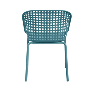 English Elm Eldred Outdoor Stackable Dining Chairs Set of 2 Uv Resistant Patio Seating Sky Blue N776P390454B