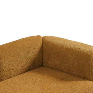 English Elm Upholstered Boucle Chaise Lounge with Foam Spring Support and Warm Wooden Legs W5515P437371