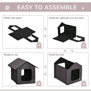 English Elm Pawhut Insulated Heated Cat Shelter Waterproof Cabin with Berber Fleece Pad Two Exits W2225P249717