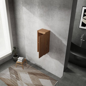 English Elm 12" Wall-Mounted Bathroom Side Cabinet with Soft-Close Hinges, Hidden Handle, Water-Resistant Finish W999P196498