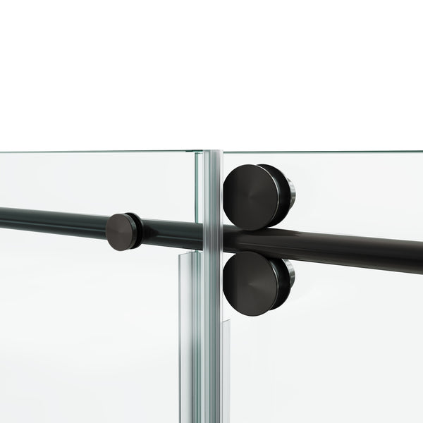 English Elm 48*76"fixed Sliding Frameless Shower Door Clear Tempered Glass Stainless Steel Hardware T3177P320594