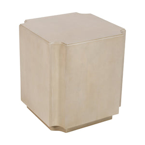 Crestview Collection Transitional Square End Table - Solid Mango Wood With Floating Base & Curved Accents For Modern Decor Beige Solid Wood Cvfnr4821