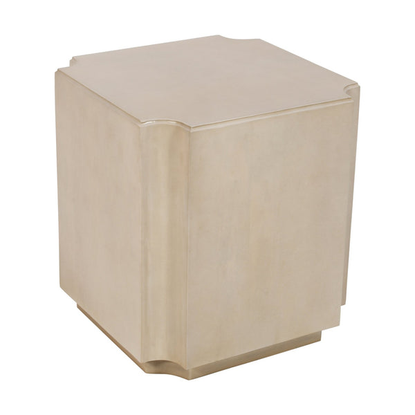 Crestview Collection Transitional Square End Table - Solid Mango Wood With Floating Base & Curved Accents For Modern Decor Beige Solid Wood Cvfnr4821