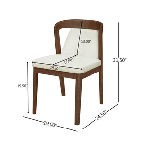 English Elm Christopher Knight Home® - Upholstered Backrest Armless Dining Chairs - Sleek Mid-Century Fabric Seats on Durable Oak Frame, 300lb Capacity Camel,Walnut N771P346002V