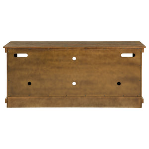 English Elm Castleton Farmhouse Pine Media Console with Six Compartments for Living Room Entertainment Distressed Brown B062P448015