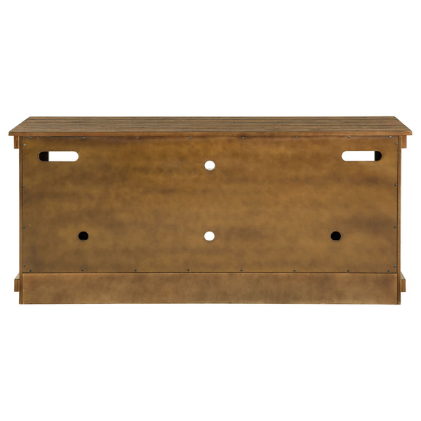English Elm Castleton Farmhouse Pine Media Console with Six Compartments for Living Room Entertainment Distressed Brown B062P448015