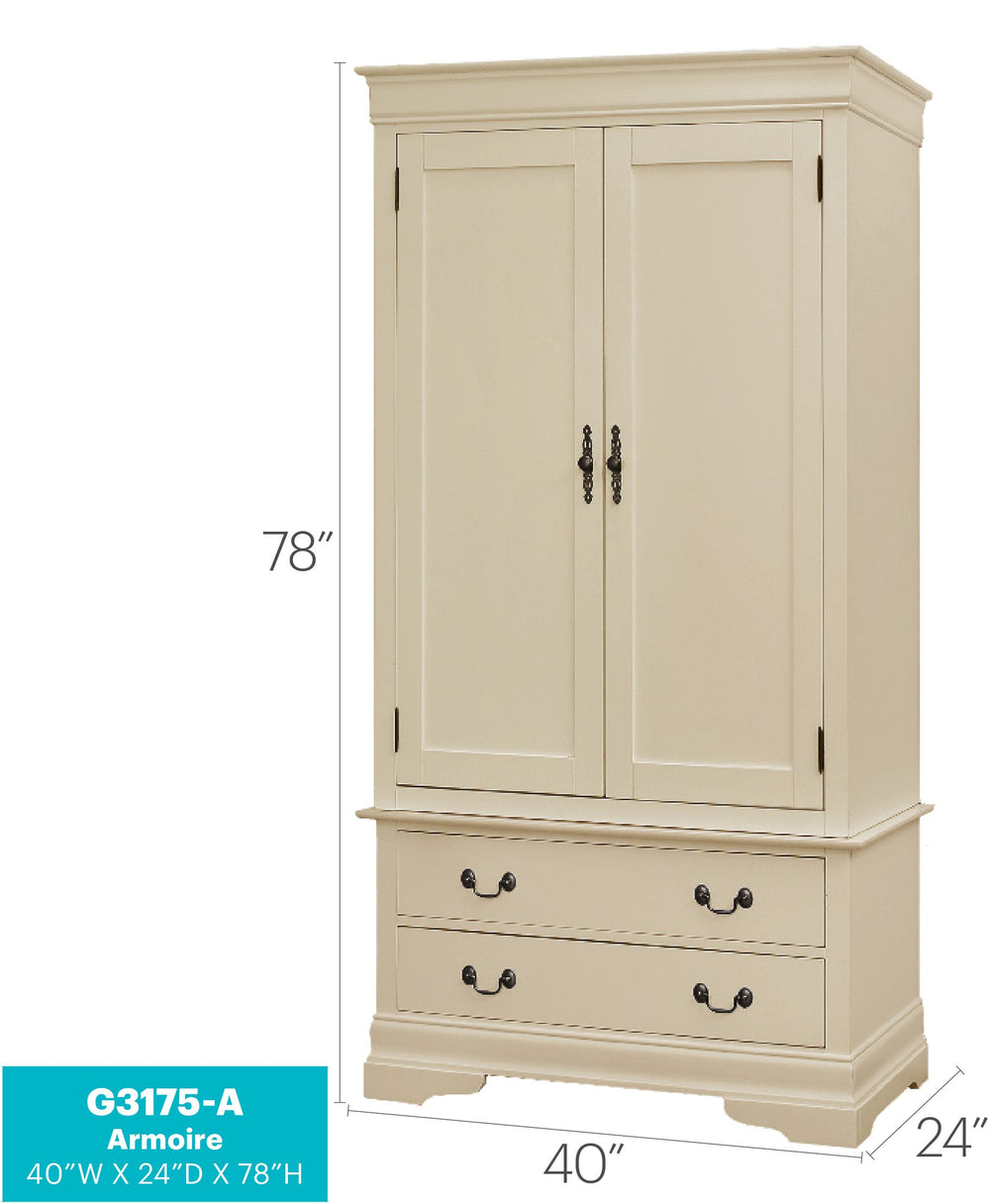 English Elm Elegant Beige Armoire 78"H x 40"W x 24"D — No-Assembly Stylish Storage Cabinet, Particle Board Craftsmanship B078S00034