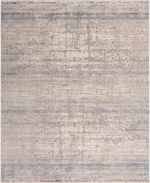 Unique Loom Deepa Ordine Machine Made Geometric Rug Gray Blue, Ivory 7' 10" x 9' 8"