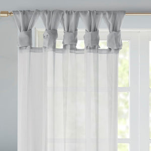 English Elm Twist Tab Voile Sheer Window Panels - Lightweight, Elegant Drapery For Natural Light & Easy Care B03598217-GIGA