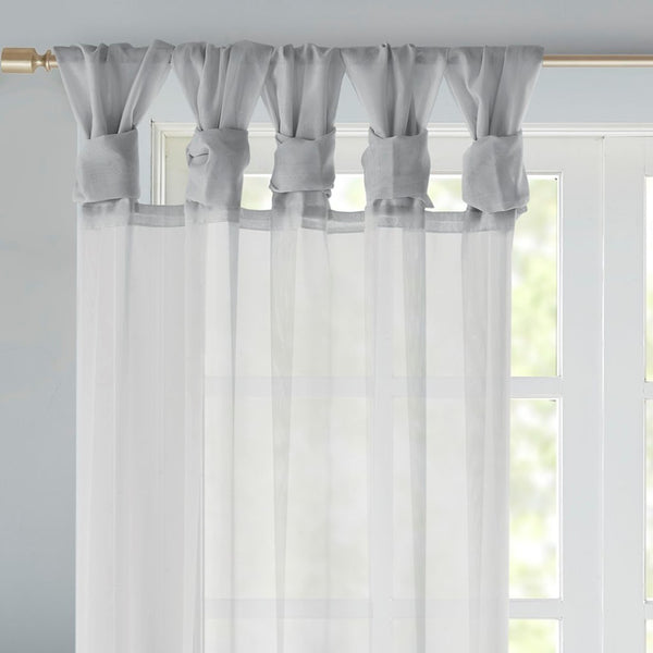 English Elm Twist Tab Voile Sheer Window Panels - Lightweight, Elegant Drapery For Natural Light & Easy Care B03598217-GIGA