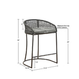 Madison Park Hermosa Coastal Woven Counter Stool 25" MP104-1208 Dark Gray