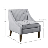 Madison Park Florian Transitional Upholstered Accent Chair MP100-1202 Light Gray