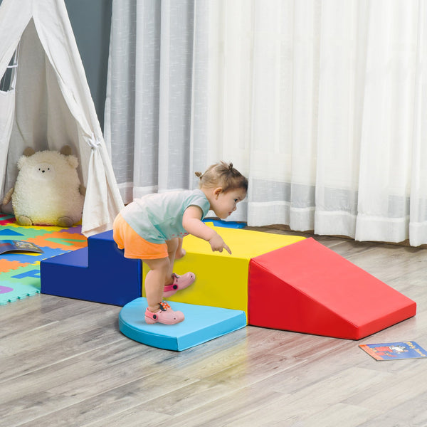 English Elm Qaba Modular Foam Climbing Set for Toddlers with Soft Pu Leather Wipe Clean Blocks W2225P200410