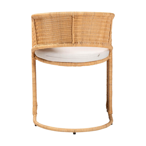 English Elm Modern Bohemian Mahogany Dining Chair with Woven Seagrass Back and Tapered Legs B2750P467831