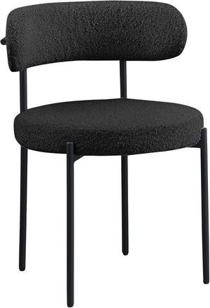 English Elm Contemporary Drexel Boucle Dining Chairs Set of 2 with Sleek Metal Frame, Modern Comfort & Texture Black 23 L x 23 W x 32 H B011P352529