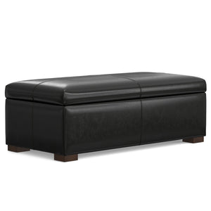 English Elm Gabbie Rectangular Storage Ottoman with Lift-Up Lid and Child-Safe Hinges, Linen-Look Upholstery Black B136P252708
