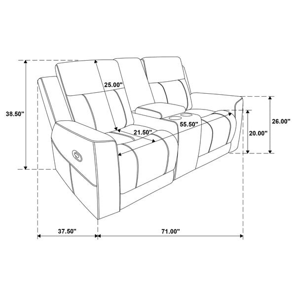 English Elm Slater Faux Leather Manual Reclining Sofa Set with Track Arms for Living Rooms Charcoal B062S01426