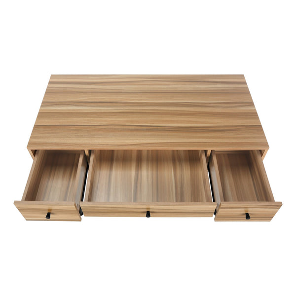 English Elm Computer Desk with Slim White Metal Frame and Single Drawer for Compact Home Office, 42" L Brown 52 L x 28 W x 7 H B2710P219889