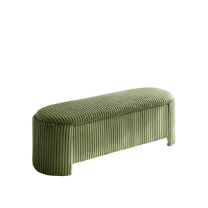 English Elm Contemporary Corduroy Storage Bench with Hidden Compartment 50.5"W Stylish Entryway Seat Green 18 L x 50 W x 19 H B2741P391241