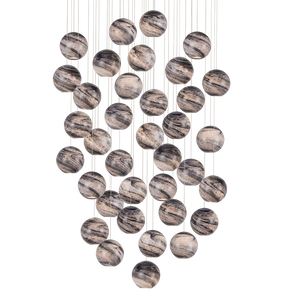 Palatino Multi-Drop Pendant Light – Celestial Glass Shade with Blue and Silver Finish for Elegance