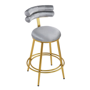 English Elm Christopher Knight Home® - 27.65'' 27.65" Modern Counter Stools Set of 2 with Luxurious Velvet Upholstery, Ergonomic Curved Back, Iron Frame & Footrest Dark Gray N780P194940G