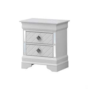 English Elm Sophisticated Champagne Nightstand with Two Drawers, 24"H x 21"W x 16"D, Fully Assembled, Durable Transitional Design B078108390
