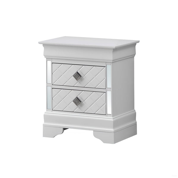 English Elm Sophisticated Champagne Nightstand with Two Drawers, 24"H x 21"W x 16"D, Fully Assembled, Durable Transitional Design B078108390