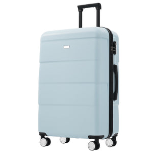 English Elm 6 Piece Hardshell Abs Travel Set with Spinner Wheels Combination Lock and Toiletry Bag Light Blue N732P391314N