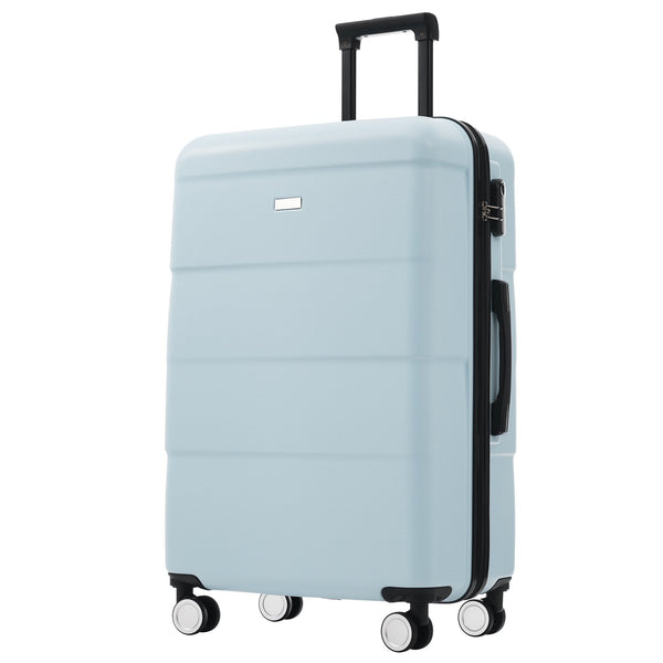 English Elm 6 Piece Hardshell Abs Travel Set with Spinner Wheels Combination Lock and Toiletry Bag Light Blue N732P391314N