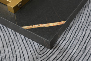 English Elm Accent Console Table Sculptural Black Gold Metal Legs Slim Entryway Hallway Decor W2263P395488