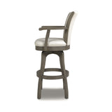 English Elm Williams 31In Swivel Bar Stool With Armrests, Natural White Linen