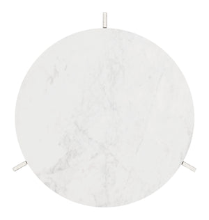 Barmas Side Table White & Silver 110256 Zuo Modern