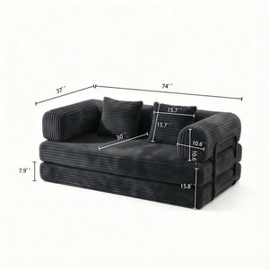 English Elm Compression Corduroy Modular Floor Sofa Sleeper Loveseat Tatami Sectional for Living Room Antique Grey W1919P414173