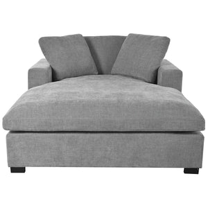 English Elm Mirod Oversized Chaise Lounge with Birch Legs Pillow Back Polyester Upholstered Seating Gray N760P196662E