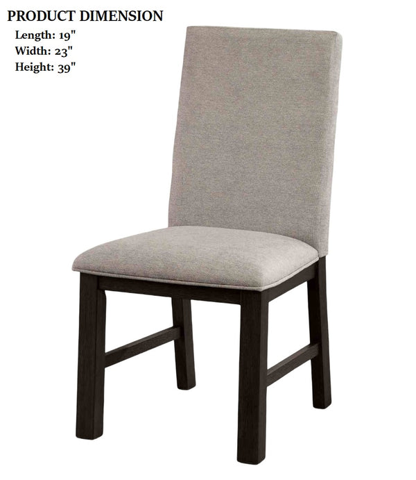 English Elm Transitional Westerham Arm Chair Set of 2 — Dark Cherry wood, upholstered comfort, gold-capped legs elegance Antique Black,Gray 40 L x 14 W x 19 H B2741P408856