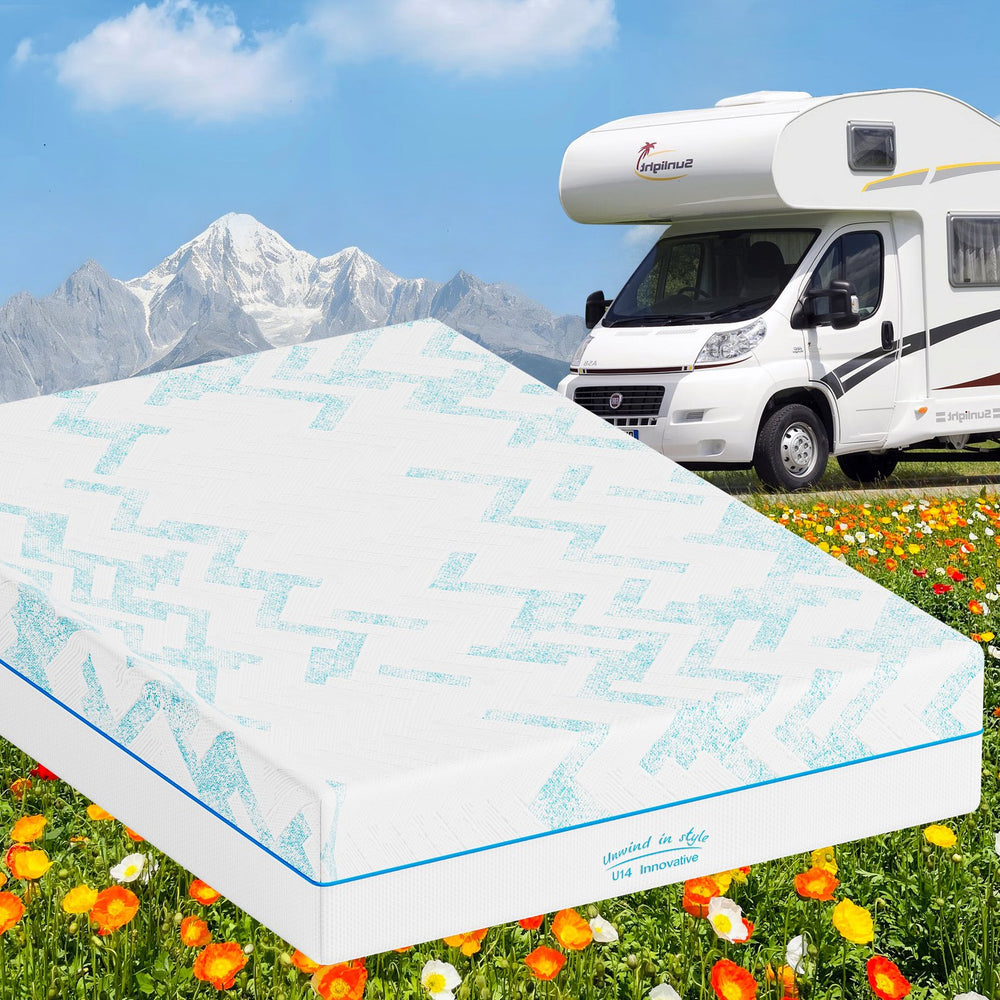 English Elm 10-inch Rv Short Queen Gel Memory Foam Mattress with Breathable Jacquard Cover W2889P449904