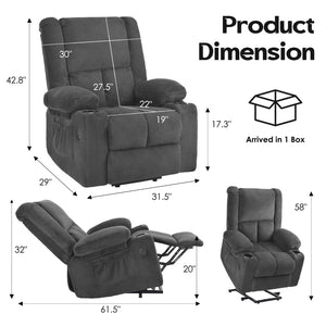 English Elm Power Lift Recliner Chair With Massage, Heat Therapy, Usb Ports & Cup Holders For Ultimate Comfort P1 T3623P380490-GIGA