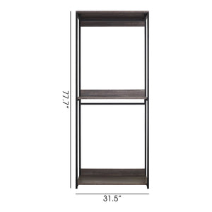 English Elm Monica Farmhouse Industrial Wood Walk-in Closet – Deep Modular Storage, Water/Heat & Scratch Resistant B040S00020