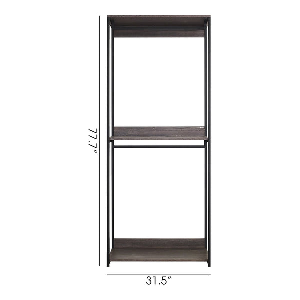 English Elm Monica Farmhouse Industrial Wood Walk-in Closet – Deep Modular Storage, Water/Heat & Scratch Resistant B040S00020