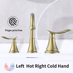 English Elm 2-Handle Widespread Bathroom Sink Faucet - Elegant Brushed Gold With 360° Swivel Spout & Durability T3177P277517