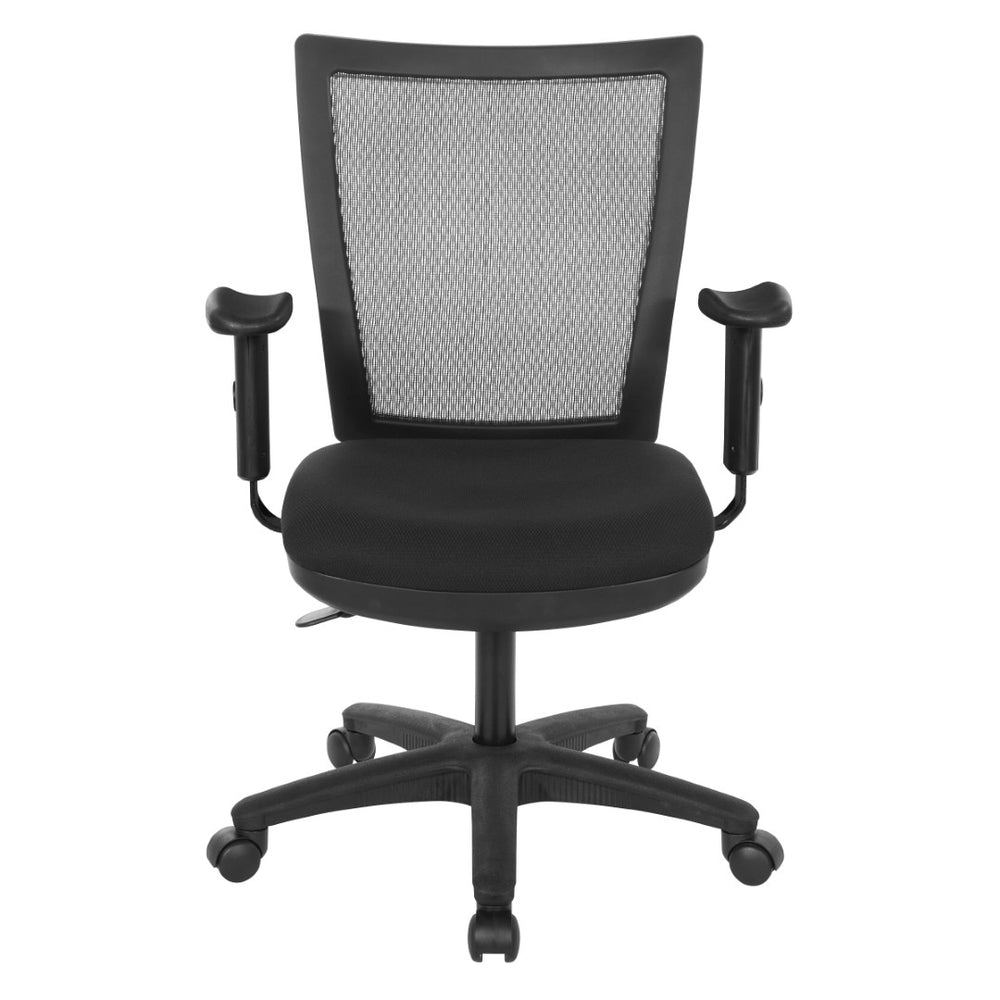 OSP Home Furnishings Office Ergonomic Task Chair with Mesh Back Pu Padding Adjustable Arms and Lumbar Support SPX693734