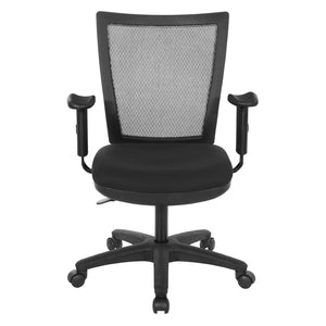 OSP Home Furnishings Office Ergonomic Task Chair with Mesh Back Pu Padding Adjustable Arms and Lumbar Support SPX693734