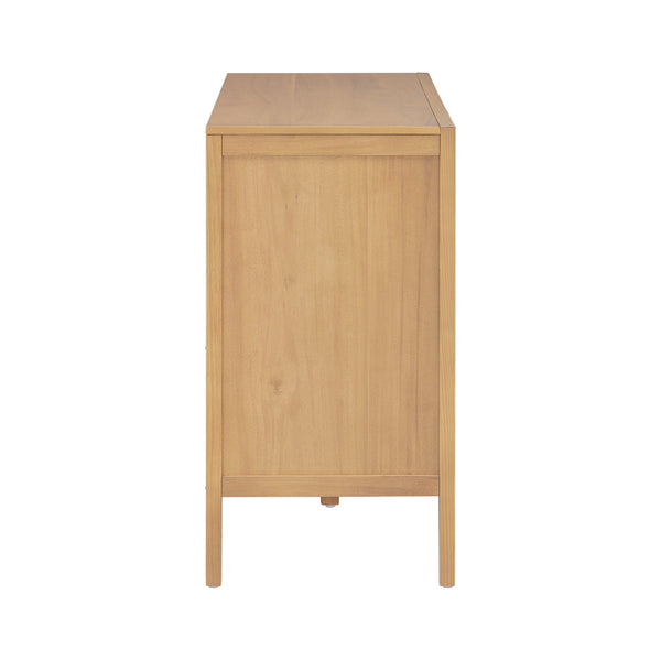 English Elm U_style Farmhouse Pine Veneer Buffet Cabinet with Double Doors for Kitchen or Entryway Natural N711P410389O