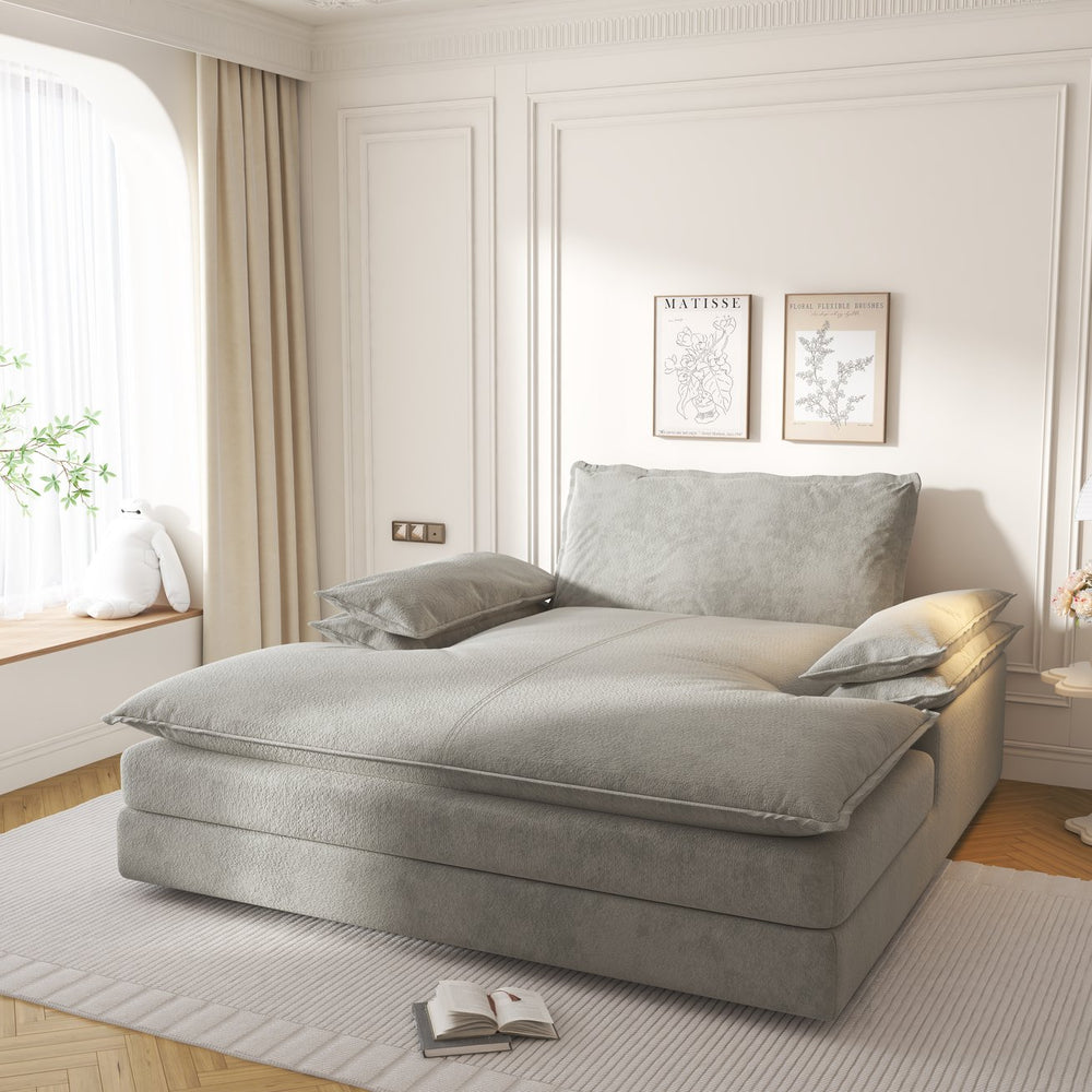 English Elm Modern Oversized Double Chaise Lounge Chair - Luxurious Chenille Sofa For Living Rooms & Reading Nooks W1885S00185