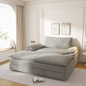 English Elm Modern Oversized Double Chaise Lounge Chair - Luxurious Chenille Sofa For Living Rooms & Reading Nooks W1885S00185