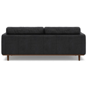 English Elm Morrison 89-Inch Mid-Century Modern Leather Sofa With Plush Cushions For Ultimate Comfort & Style B136P364294