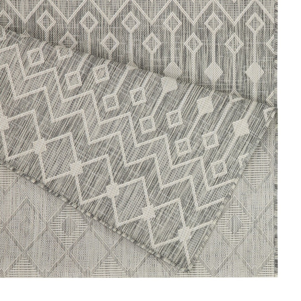 English Elm Sunshine Silver Indoor/Outdoor Area Rug - Durable 2'7" X 7'3" Flatweave For High-Traffic Spaces B186P198915-GIGA