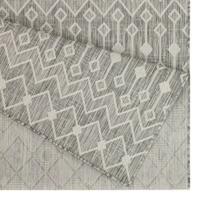 English Elm Sunshine Silver Indoor/Outdoor Area Rug - Durable 2'7" X 7'3" Flatweave For High-Traffic Spaces B186P198915-GIGA