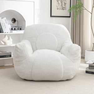 English Elm Bean Bag Chair With Memory Foam - Plush Teddy Upholstery For Cozy Relaxation In Any Space! W2200P247712